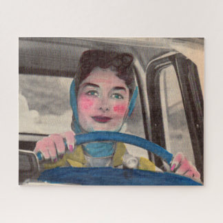 1950s Mom at the wheel Jigsaw Puzzle