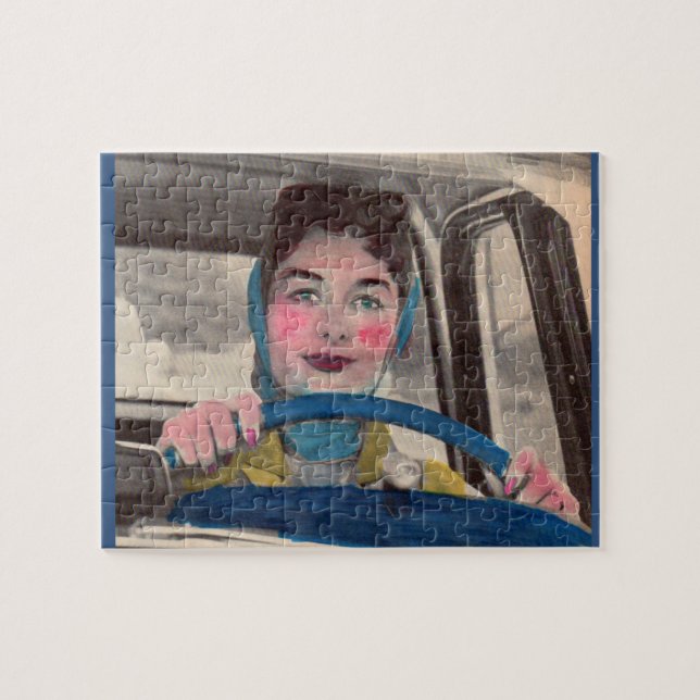 1950s Mom at the wheel Jigsaw Puzzle (Horizontal)