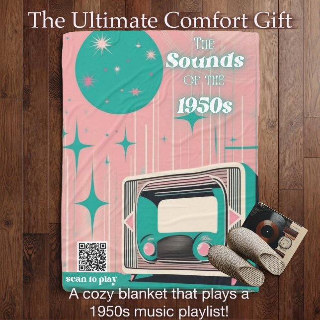 1950s Music Playlist QR Code Blanket | Dementia (Creator Uploaded)