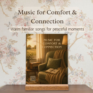 1950s Music Therapy QR Code Wall Art Vintage Cozy Acrylic Sign