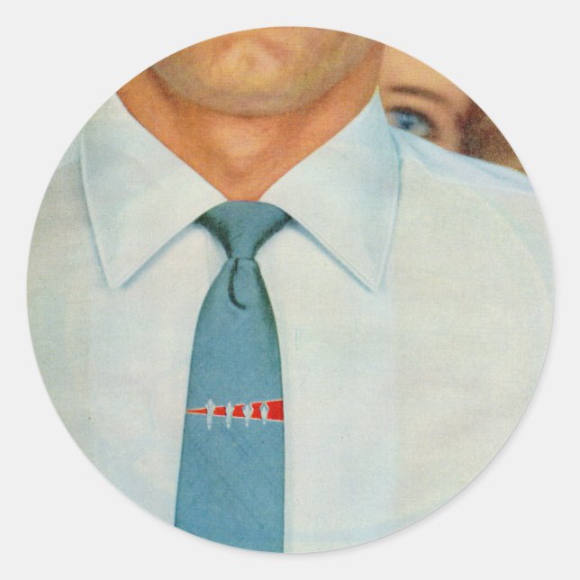 1950s necktie guy classic round sticker (Front)