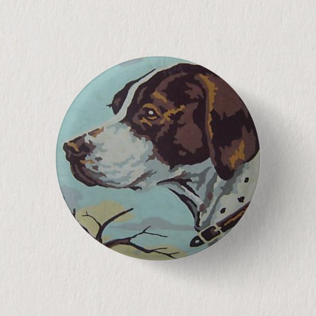 1950s Paint-by-Number English Springer Spaniel Button (Front)
