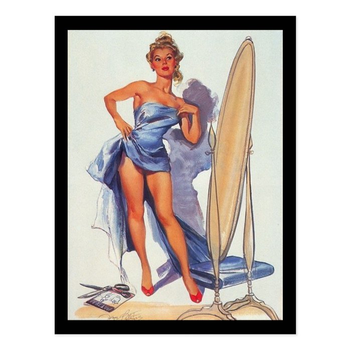 1950's Pin up Girl Postcard