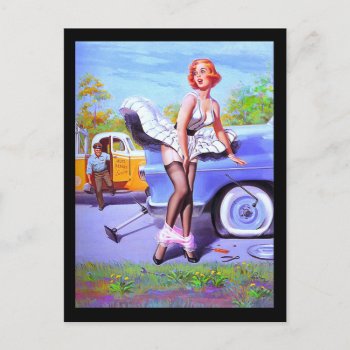 1950's Pin-up Girl Postcard by vintagestore at Zazzle