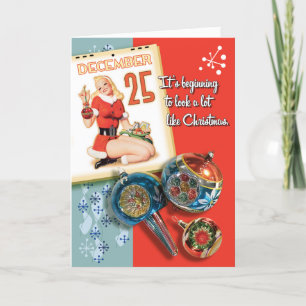 1950's Pin-Up Girl Retro Christmas Cards