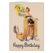 1950s Pin-Up Girl Senior Citizen Birthday Card (Front)