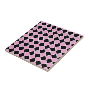 1950's Pink and Black Tile