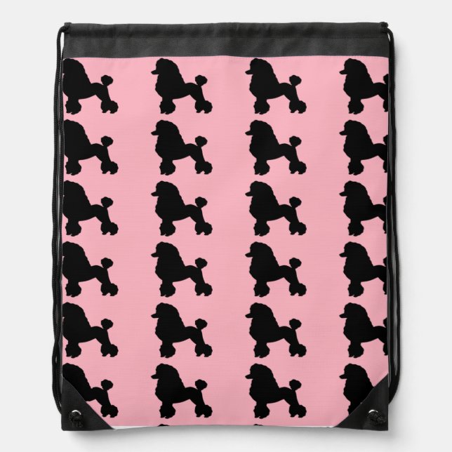 1950s Pink Poodle Skirt Drawstring Backpack (Front)