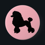 1950's Pink Poodle Skirt Inspired Button<br><div class="desc">Break out your bobby socks and saddle shoes and start dancing! This 1950's Pink Poodle Skirt Inspired Button looks like a classic 1950's poodle skirt. The design features a black silhouette of a poodle on a pink background. It's beginning to look a lot like the 1950s!</div>