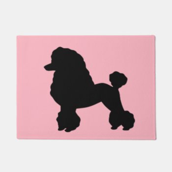 1950's Pink Poodle Skirt Inspired Door Mat by StrangeLittleOnion at Zazzle