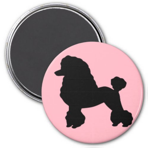 1950s Pink Poodle Skirt Inspired Round Magnet