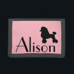 1950s Pink Poodle Skirt Inspired Wallet<br><div class="desc">Break out your bobby socks and saddle shoes and start dancing! This customizable Pink Poodle Skirt Inspired Wallet looks like a classic 1950s poodle skirt. The design features a black silhouette of a poodle on a pink background. To personalize it, simply click on the "Customize It" icon and replace the...</div>