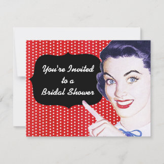 1950s Pointing Woman Bridal Shower Invitation