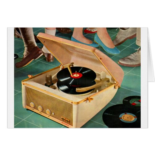 1950s portable record player advertisement