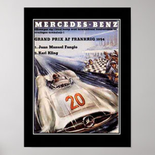 1950's Racing Car Vintage Poster