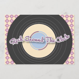1950s Record Party Invitation
