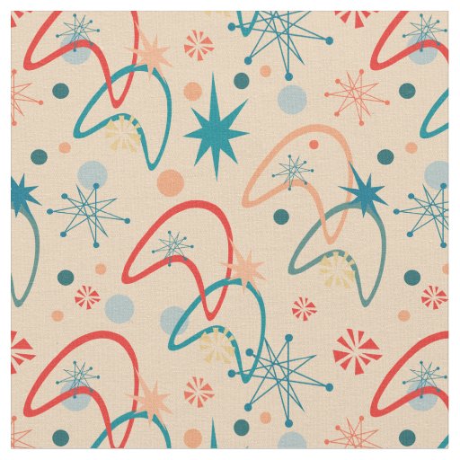 1950s Retro Atomic Pattern Fabric