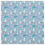 1950s Retro Atomic Pattern in Blue and Purple Fabric