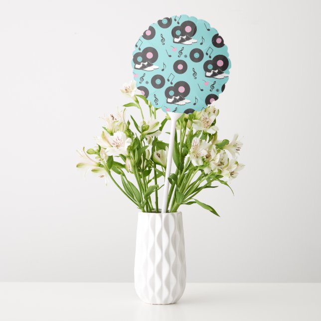 1950s Retro Diner Teal Birthday Party Balloon – So (Vase)