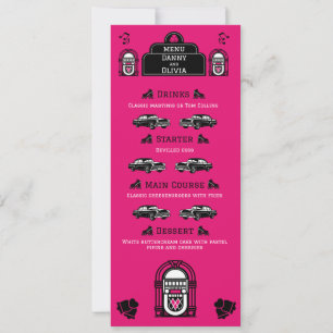 1950s Retro Diner Wedding Menu Invitation