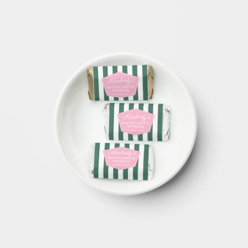1950s Retro Glamour Pink Green Cabana Stripes Hershey's Miniatures