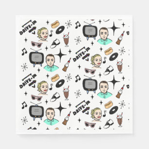 1950's Retro Graphics Nostalgic Birthday Napkins