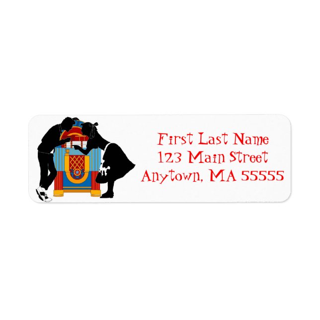 1950s Retro Hep Cat Jukebox Address Labels (Front)