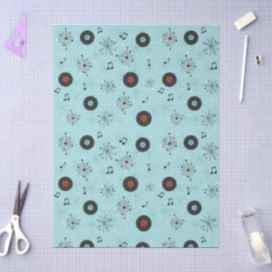 1950s Retro Music Records Tissue Paper