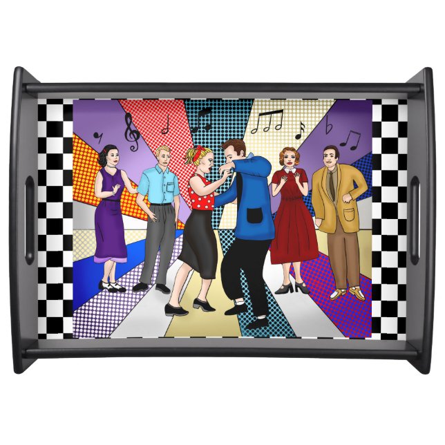 1950's Retro Nostalgic Couple Dancing Serving Tray (Front)