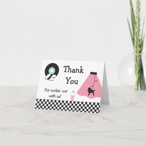 1950s Retro Party Thank You Card