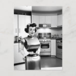 1950s retro science fiction robot housewife  postcard<br><div class="desc">The future of kitchen technology is now,  and now is 1957! Add your own text to this enigmatic image to make it truly your own.</div>