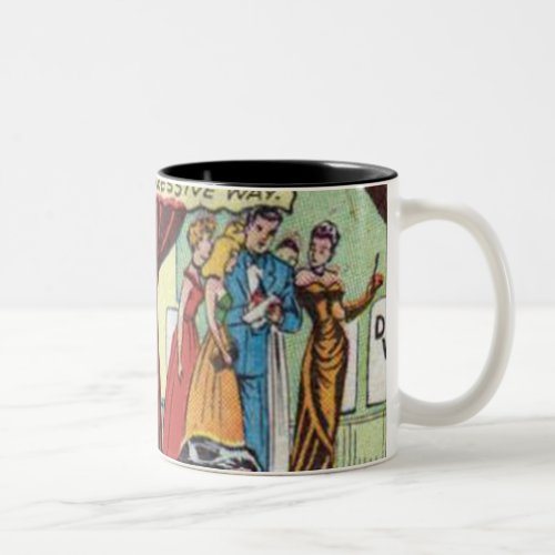 1950s Romantic Comic  Best vintage comic gift Two_Tone Coffee Mug