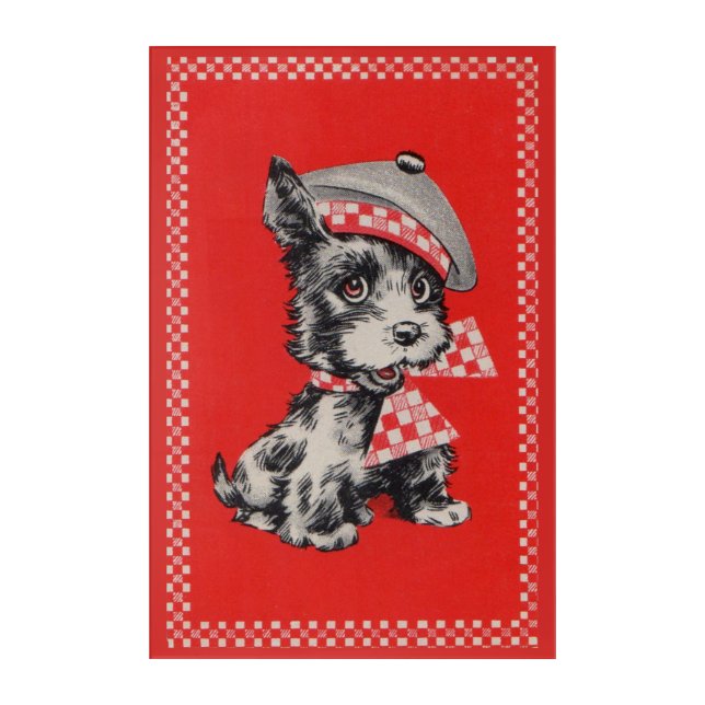 1950s Scottie dog in red Acrylic Print (Front)