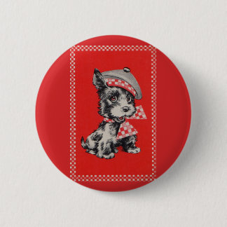 1950s Scottie dog in red Button