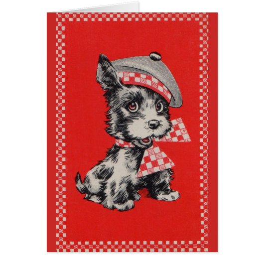 1950s Scottie dog in red Cards (Front)