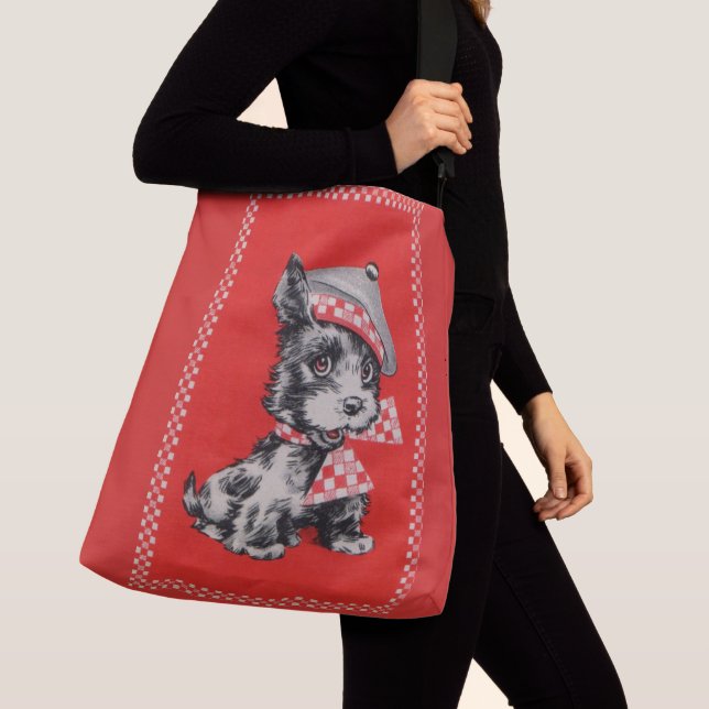 1950s Scottie dog in red Crossbody Bag (Close Up)