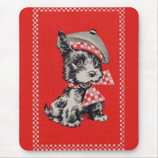 1950s Scottie dog in red Mouse Pad
