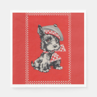 1950s Scottie dog in red Napkins
