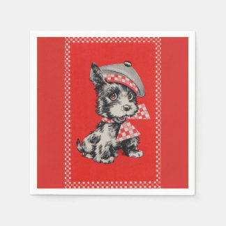 1950s Scottie dog in red Paper Napkins