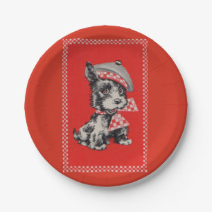 1950s Scottie dog in red Paper Plates
