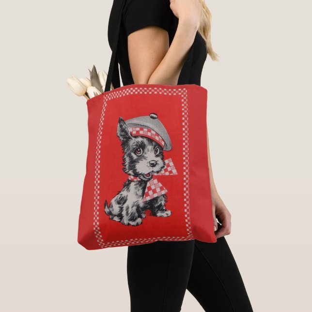 1950s Scottie dog in red Tote Bag (Close Up)