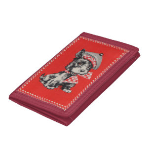 1950s Scottie dog in red Tri-fold Wallet