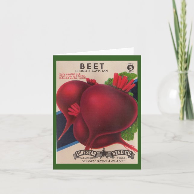 1950s seed packet Beets Note Card (Front)