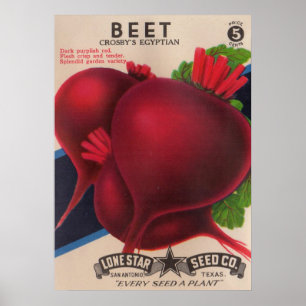 1950s seed packet beets poster