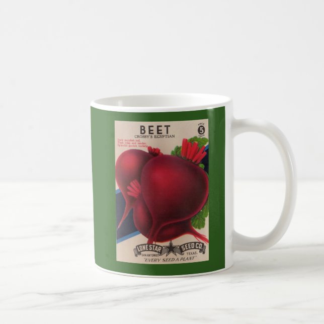  1950s seed packet beets print coffee mug (Right)