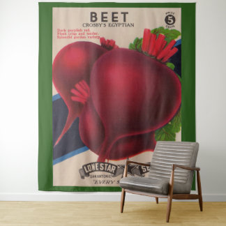 1950s seed packet beets print tapestry