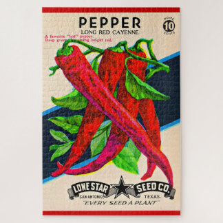 1950s seed packet cayenne pepper print jigsaw puzzle