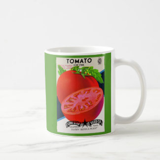 1950s seed packet tomato print coffee mug