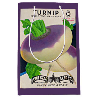1950s seed packet turnips medium gift bag