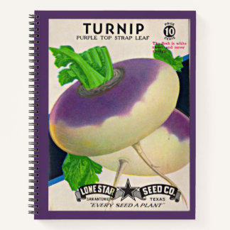 1950s seed packet turnips print notebook